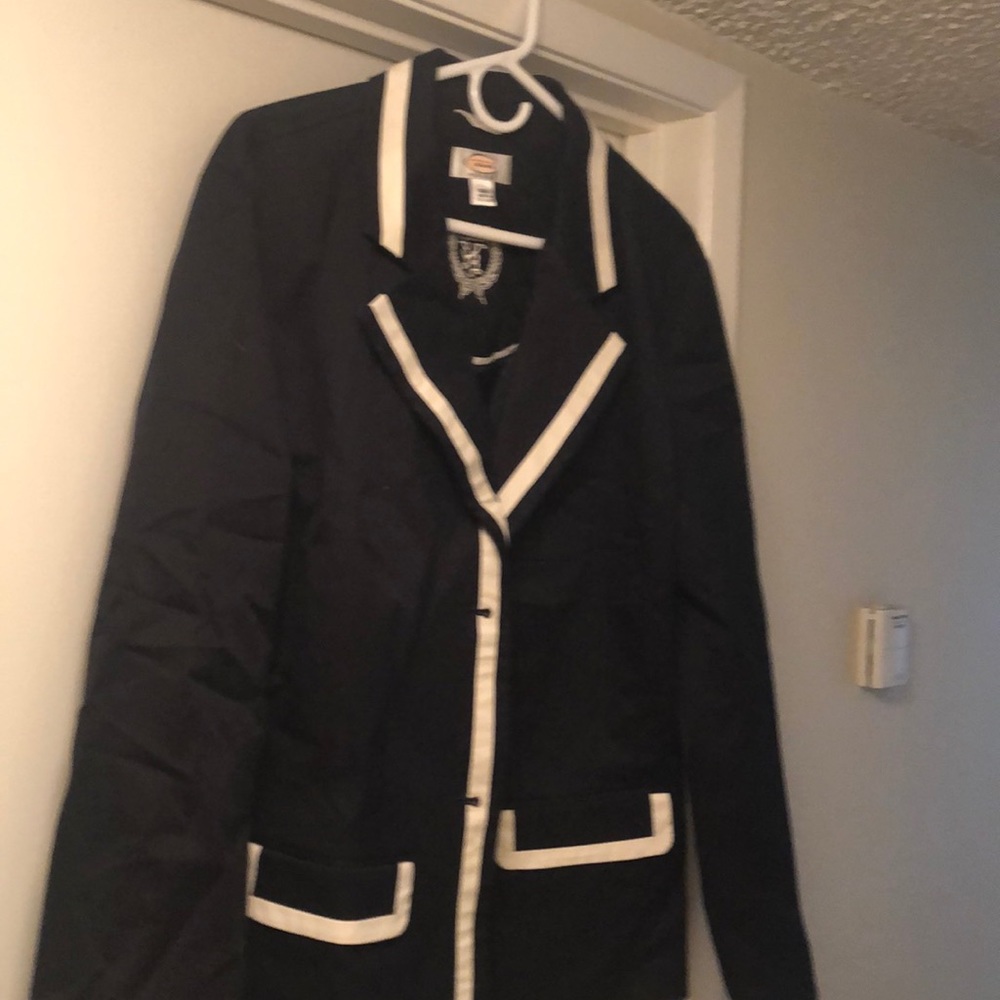 Talbots black and white blazer
